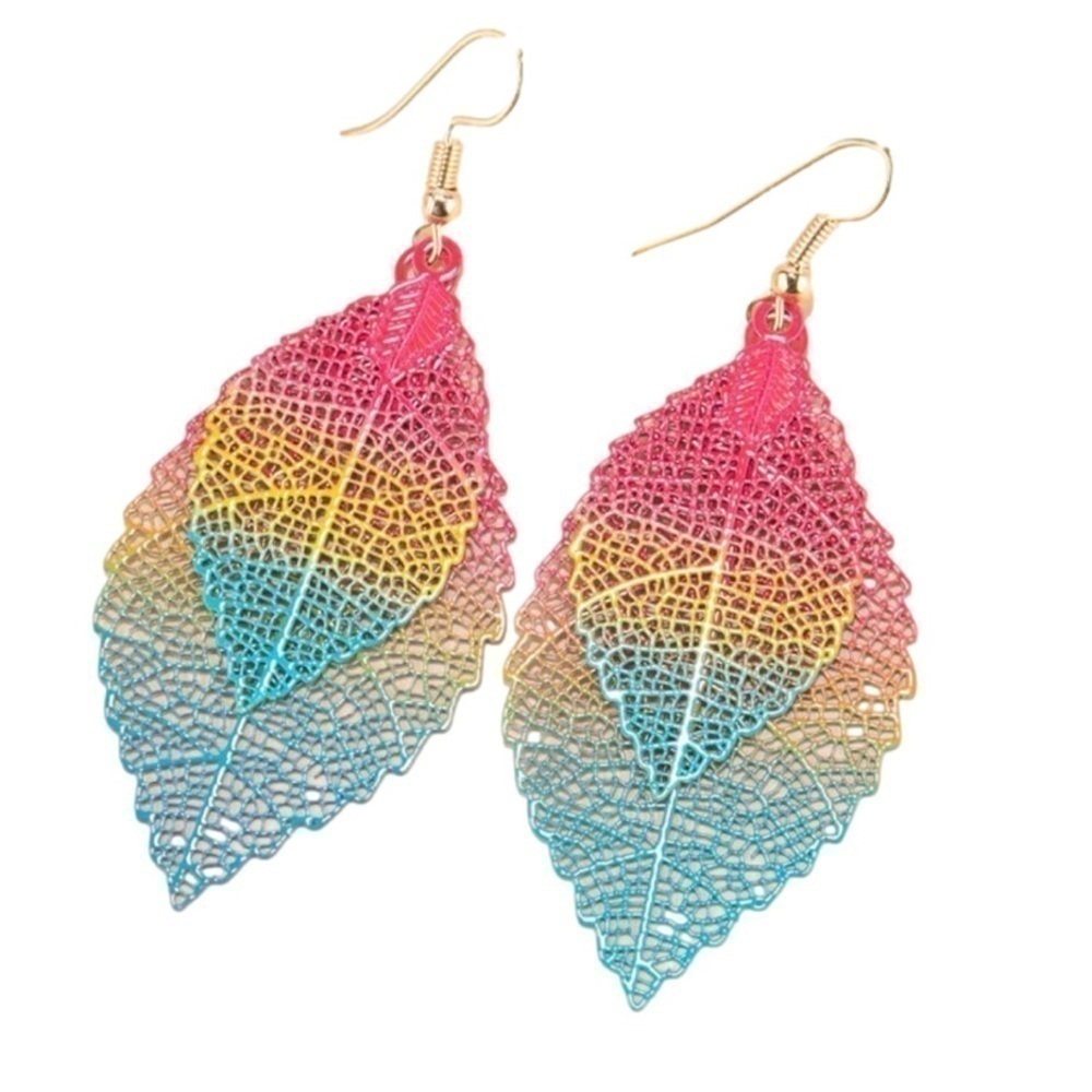 Leaf Drop Earrings (Multi-Color)